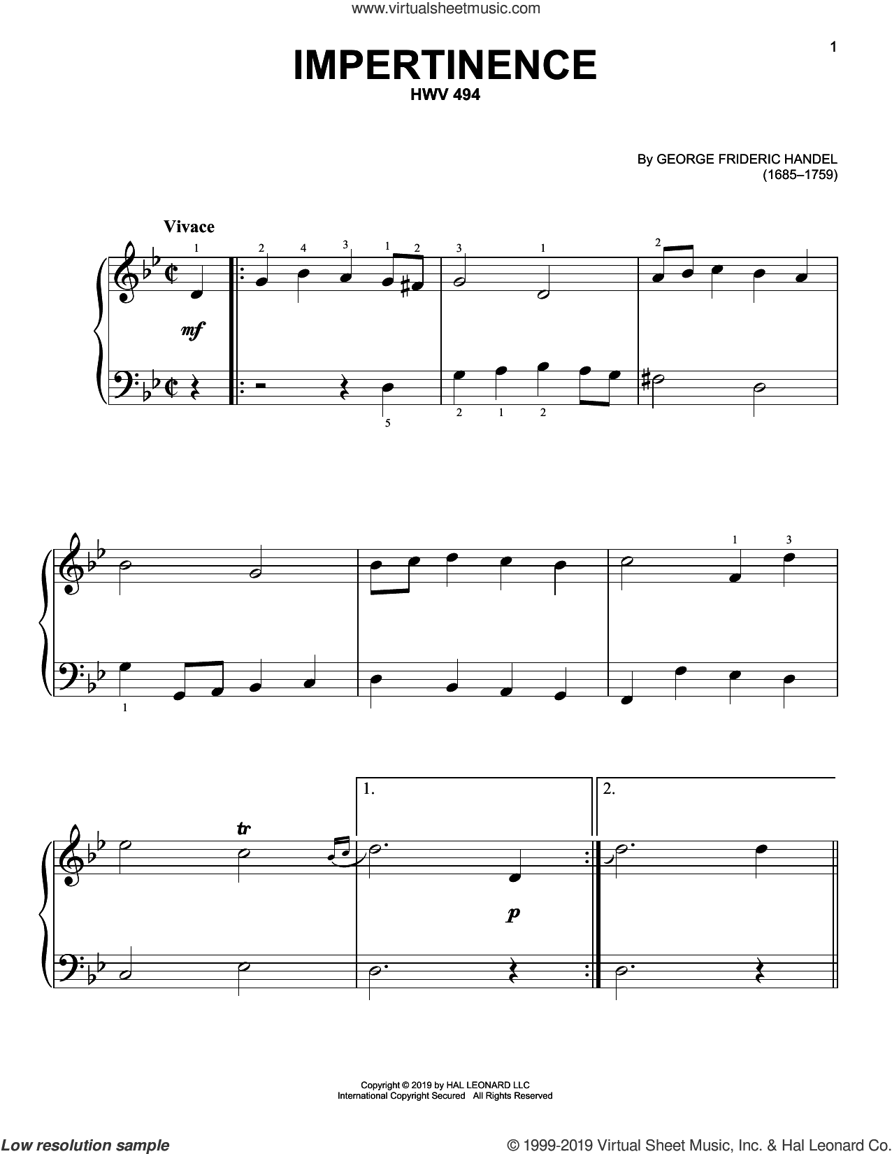 Impertinence, HWV 494, (easy)