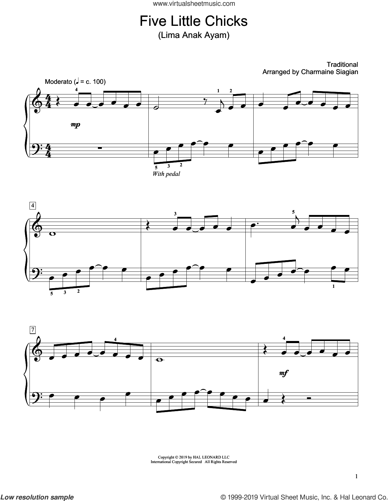 Five Little Chicks (Lima Anak Ayam) (arr. Charmaine Siagian)
