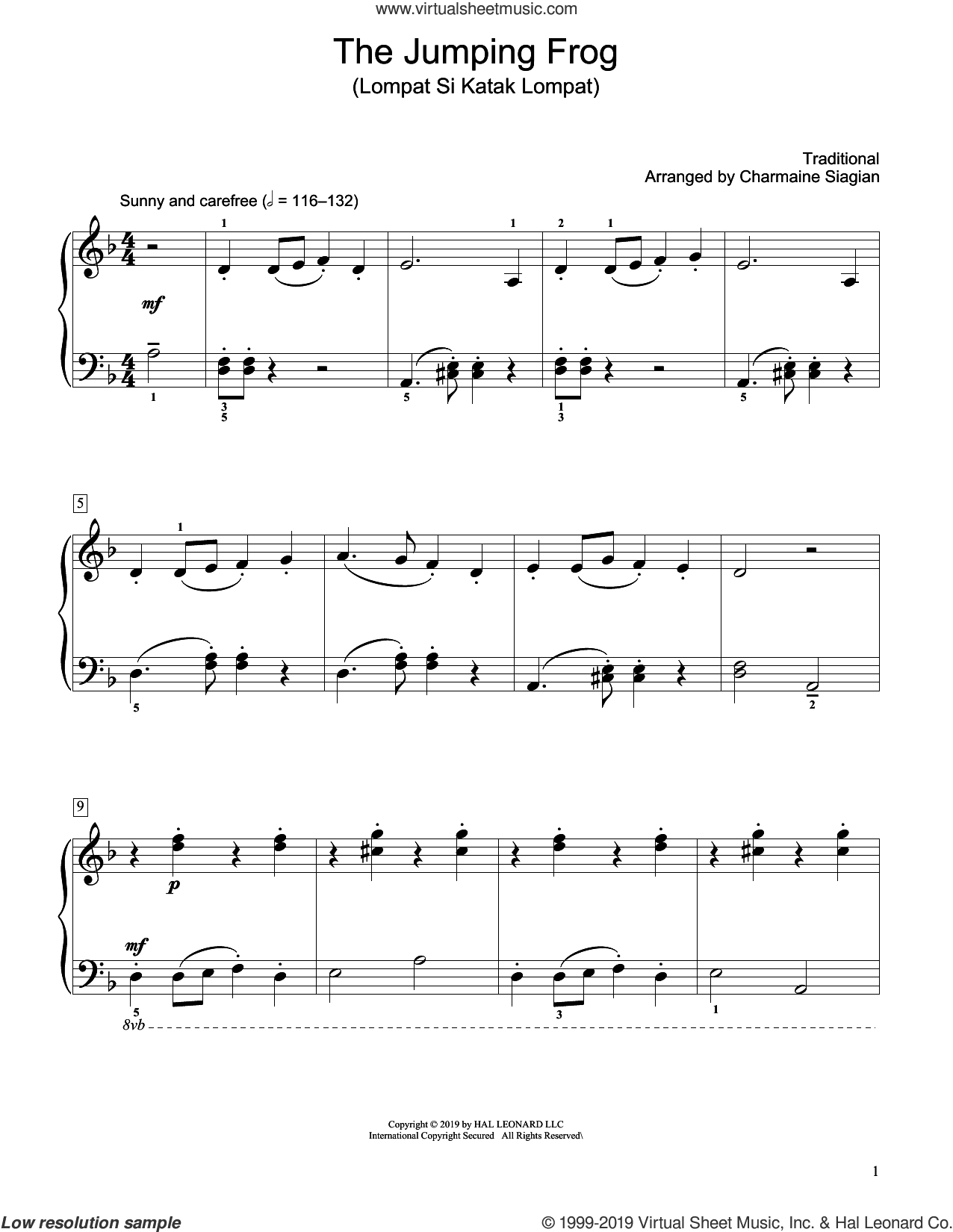 The Jumping Frog (Lompat Si Katak Lompat) (arr. Charmaine Siagian)