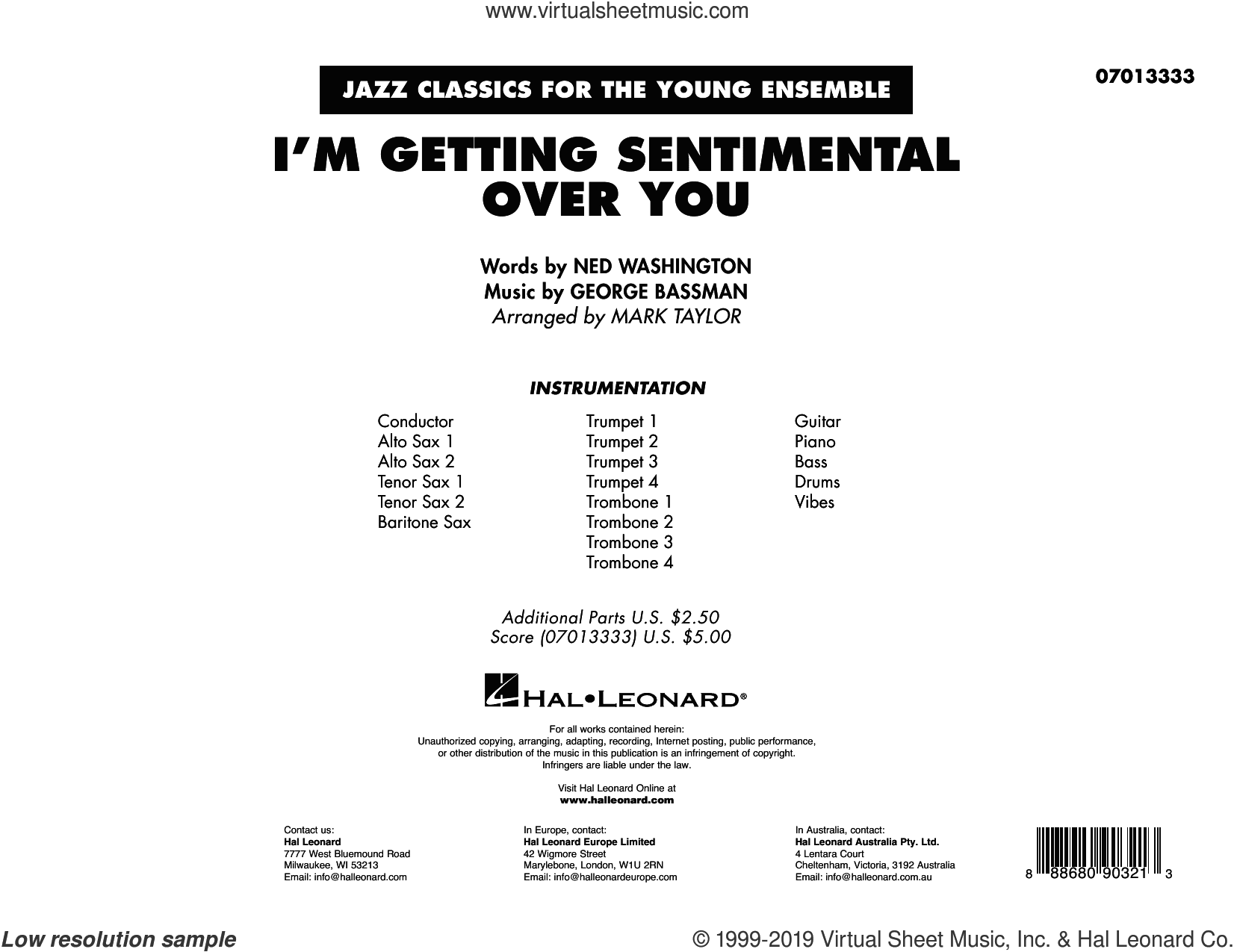 I'm Getting Sentimental Over You (arr. Mark Taylor)