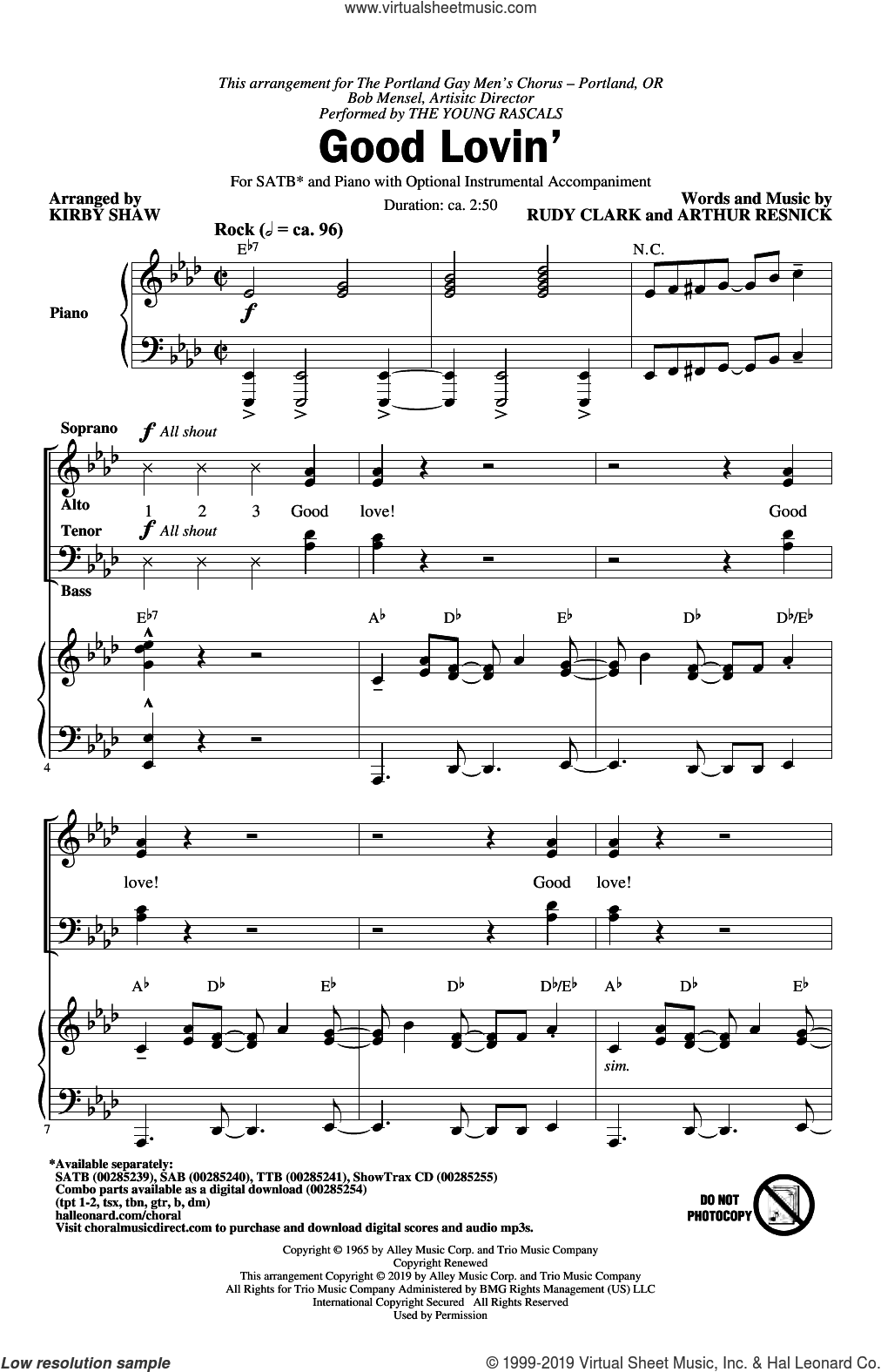 Good Lovin' (arr. Kirby Shaw)