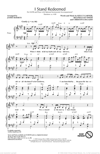 I Stand Redeemed (arr. James Koerts)