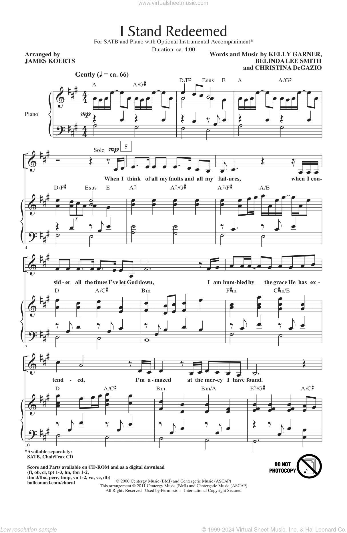 I Stand Redeemed (arr. James Koerts)