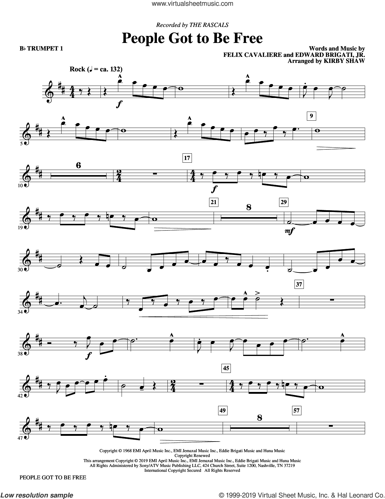 People Got to Be Free (arr. Kirby Shaw) (complete set of parts)