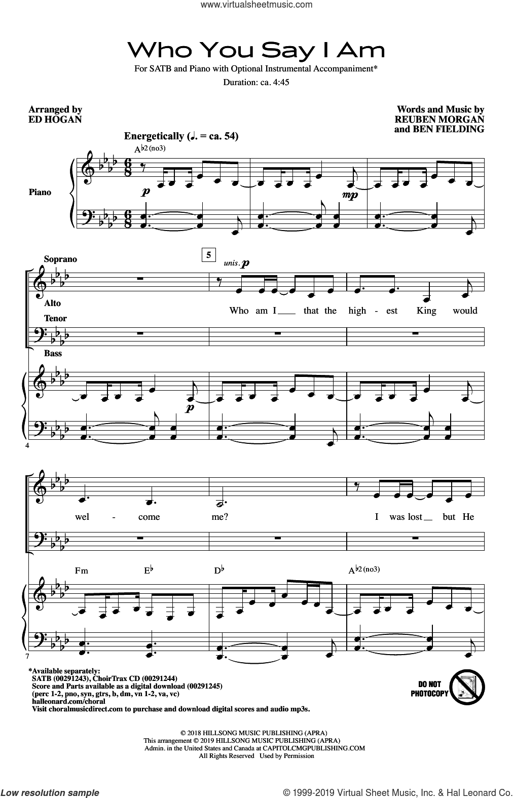 Who You Say I Am (arr. Ed Hogan)