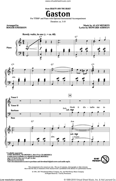 Gaston (from Beauty and The Beast) (arr. Roger Emerson)