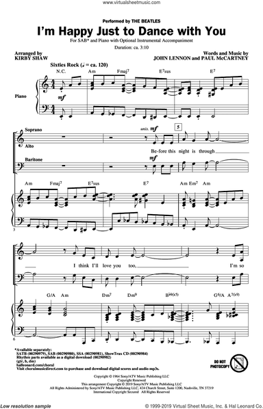 I'm Happy Just To Dance With You (arr. Kirby Shaw)