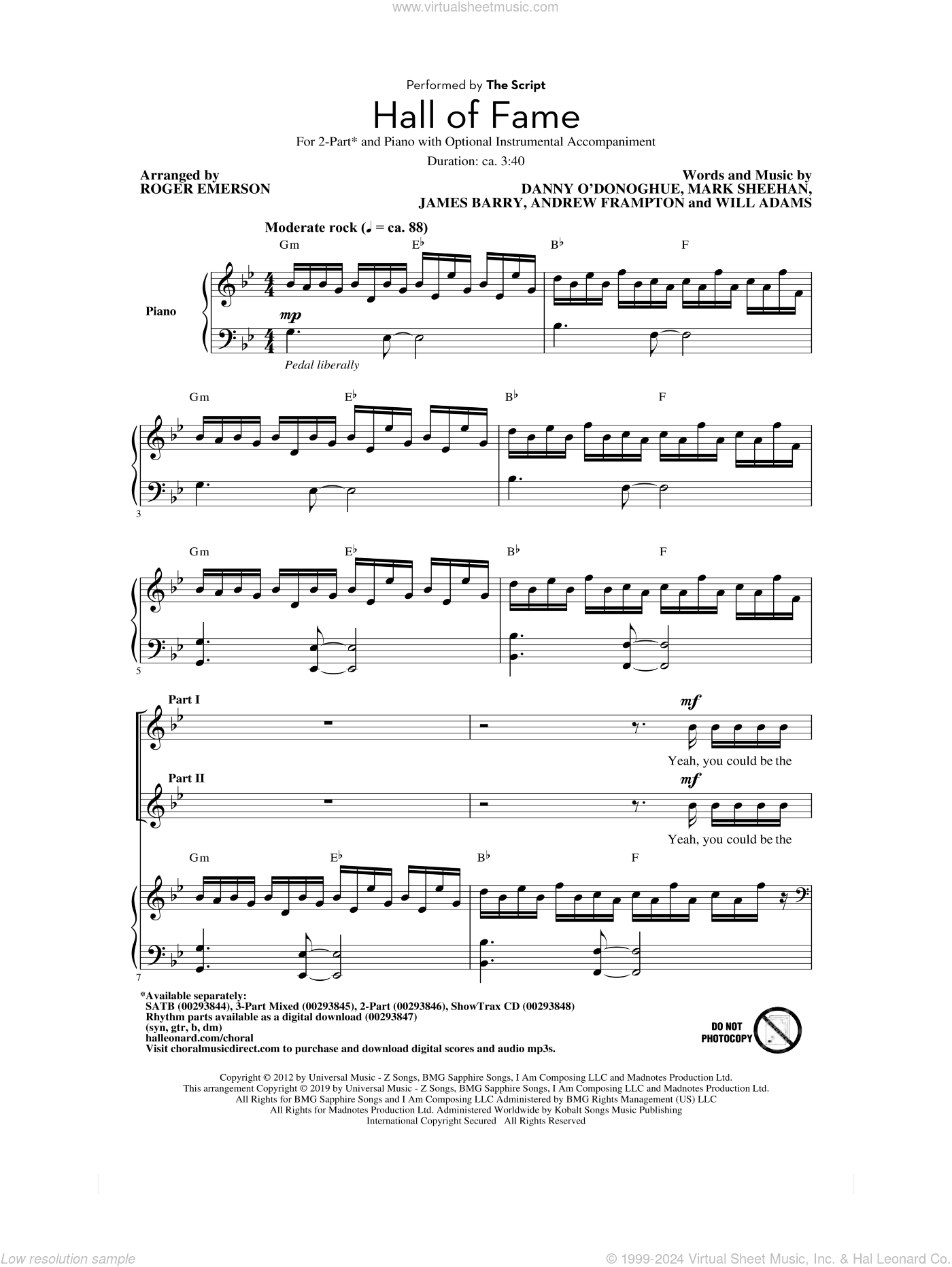 Hall Of Fame (feat. Will.I.Am) (arr. Roger Emerson)