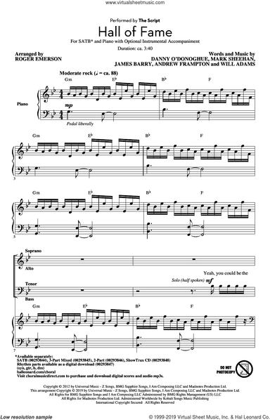 Hall Of Fame (feat. Will.I.Am) (arr. Roger Emerson)