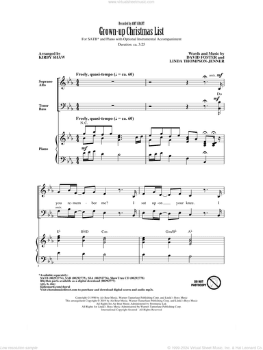 Grown-Up Christmas List (arr. Kirby Shaw)
