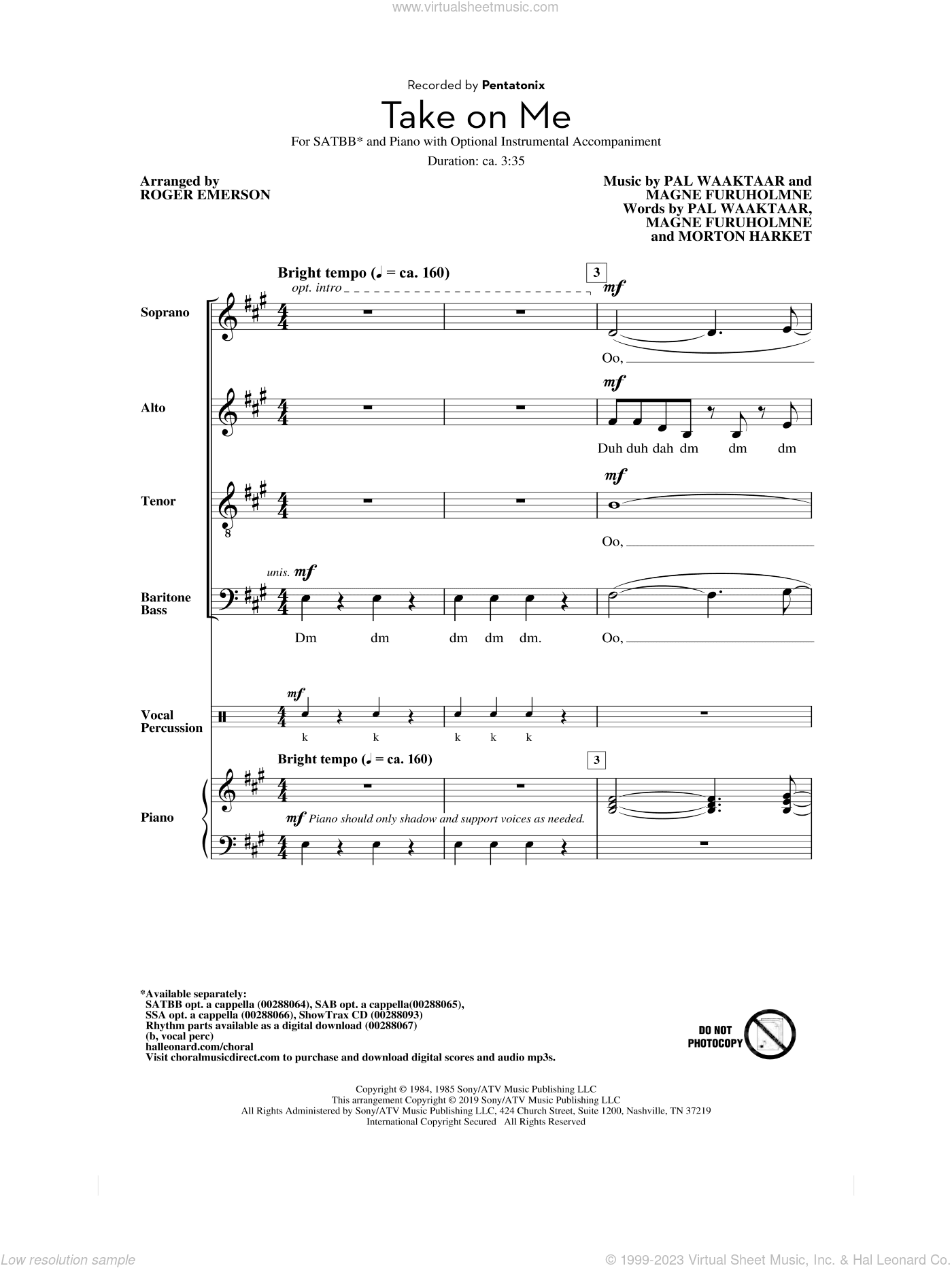 Take On Me (arr. Roger Emerson)
