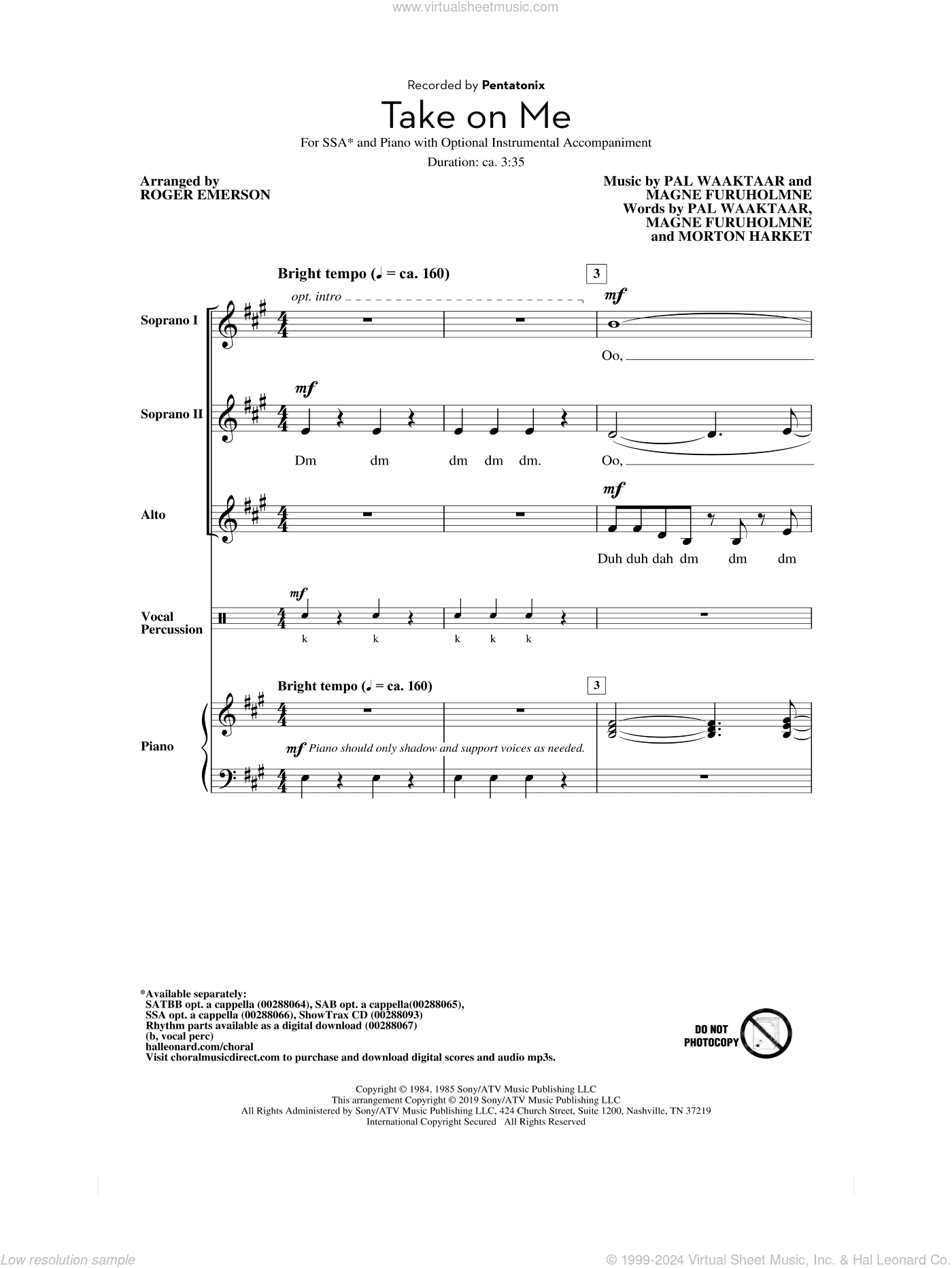 Take On Me (arr. Roger Emerson)