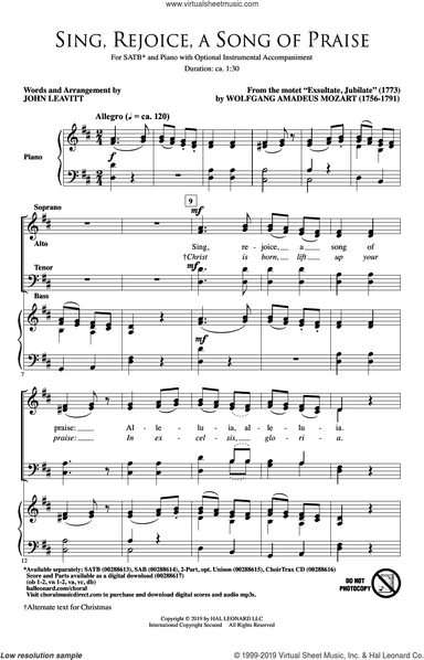 Sing, Rejoice A Song Of Praise (arr. John Leavitt)