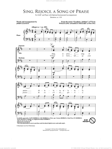 Sing, Rejoice A Song Of Praise (arr. John Leavitt)