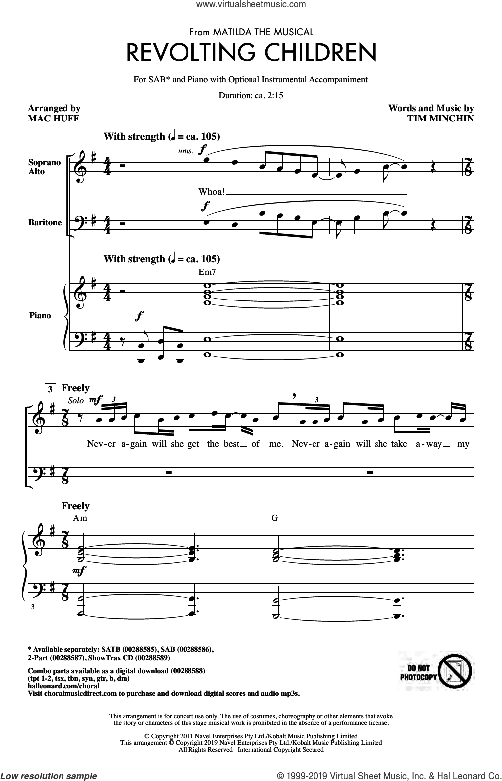 Revolting Children (from Matilda: The Musical) (arr. Mac Huff)