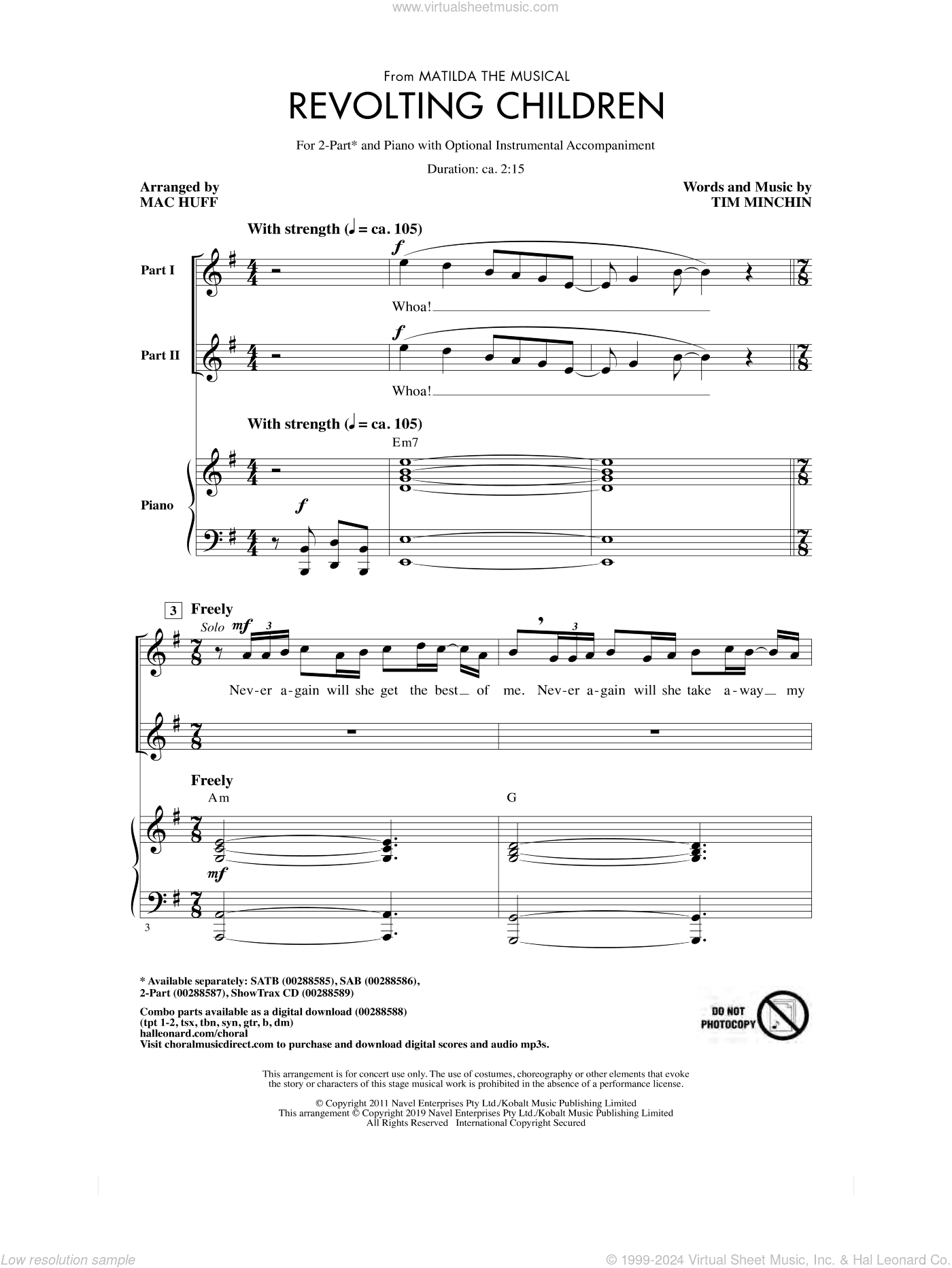 Revolting Children (from Matilda: The Musical) (arr. Mac Huff)