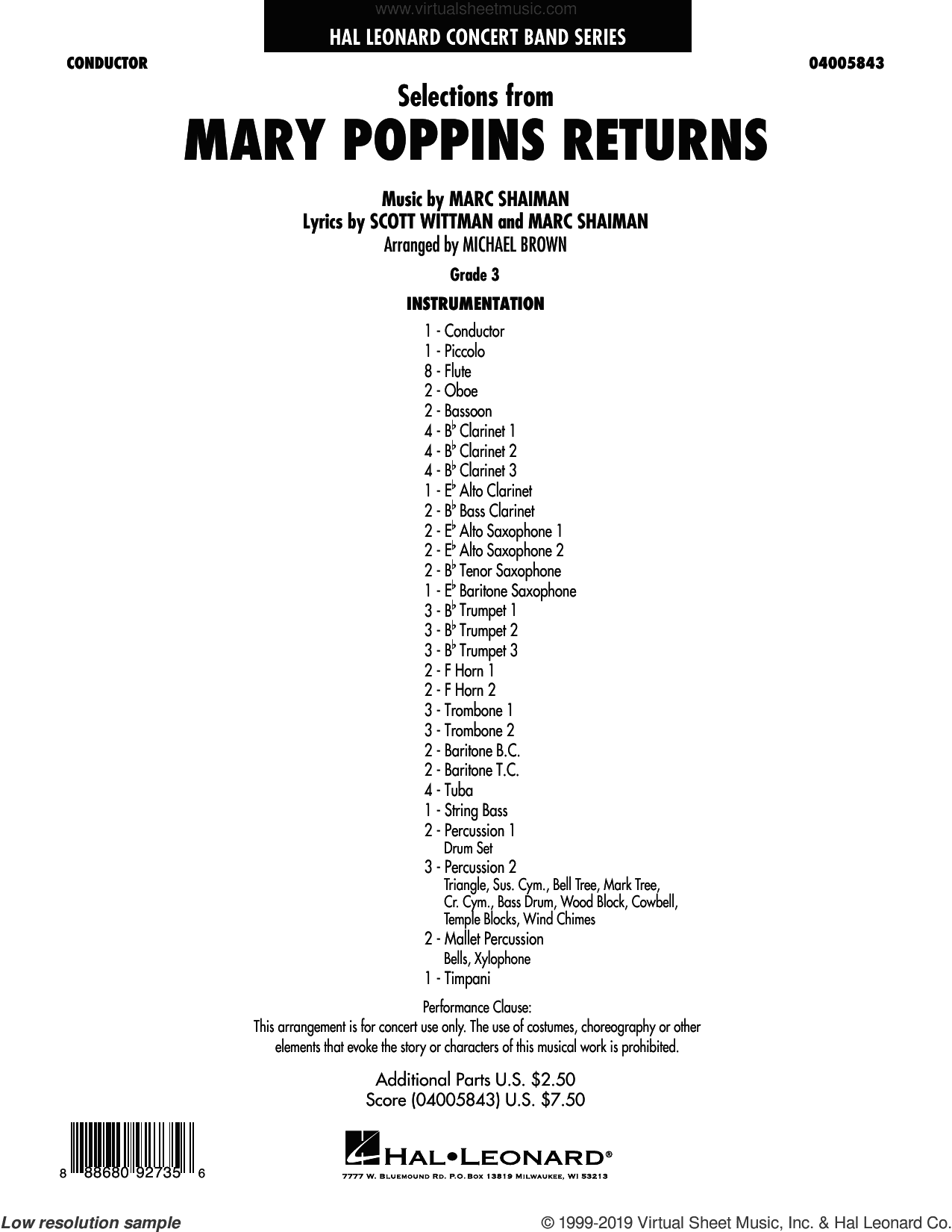 Selections from Mary Poppins Returns (arr. Michael Brown)