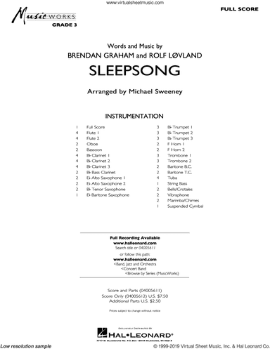 Sleepsong (arr. Michael Sweeney) (COMPLETE)