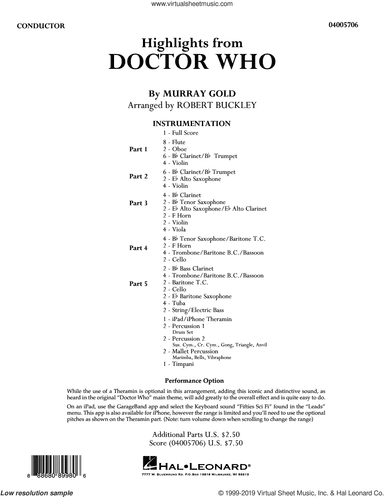 Highlights from Doctor Who (arr. Robert Buckley)