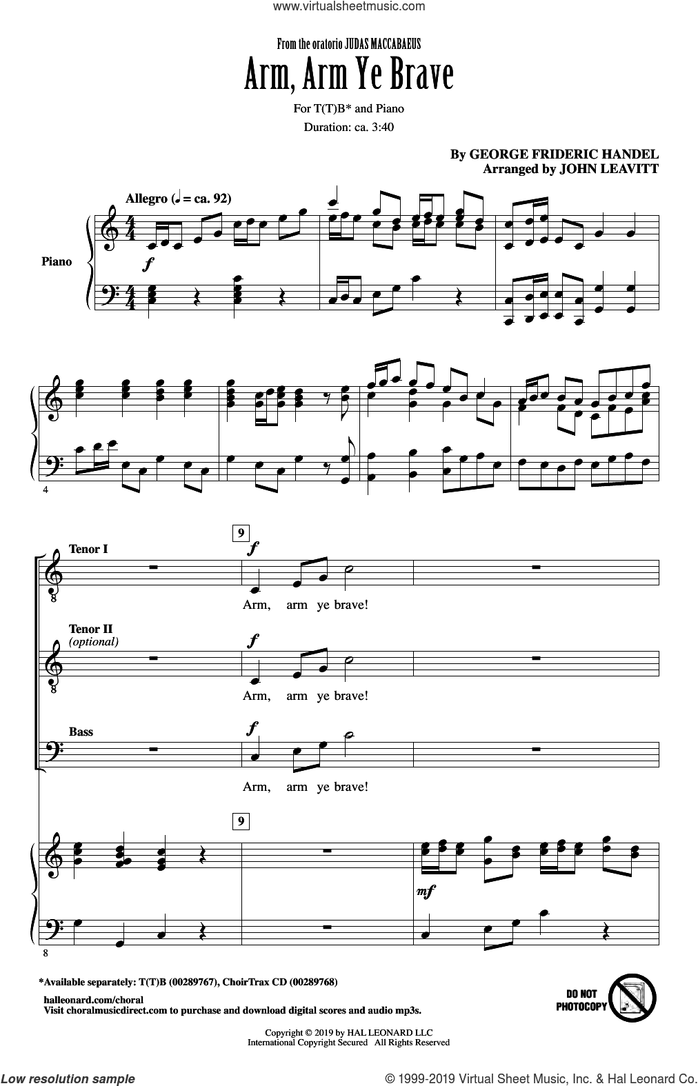 Arm, Arm Ye Brave (arr. John Leavitt)