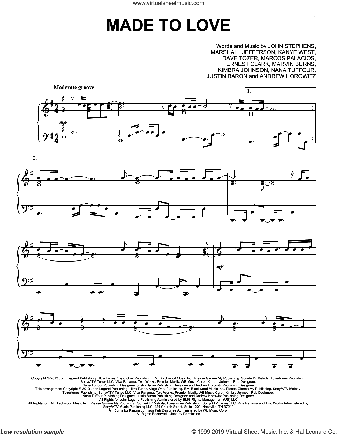 Made To Love, (intermediate)