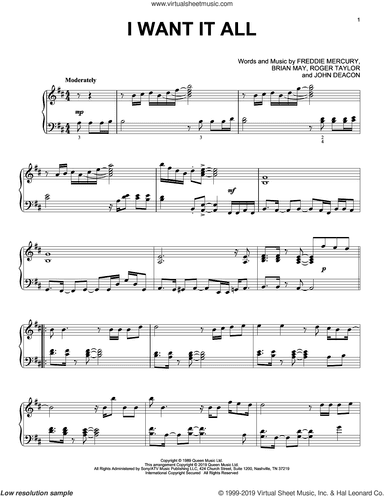 I Want It All, (intermediate)