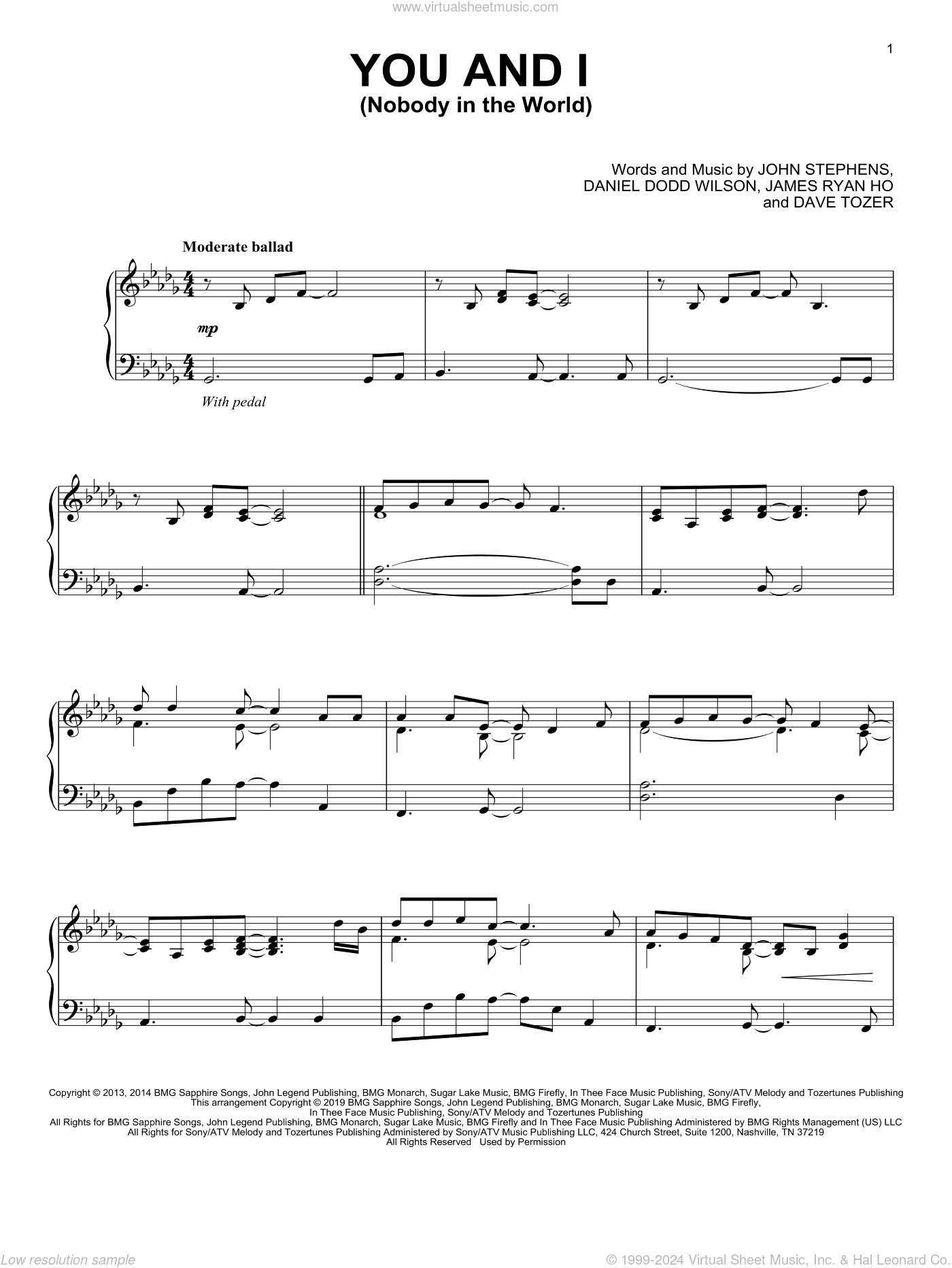 You And I (Nobody In The World), (intermediate)