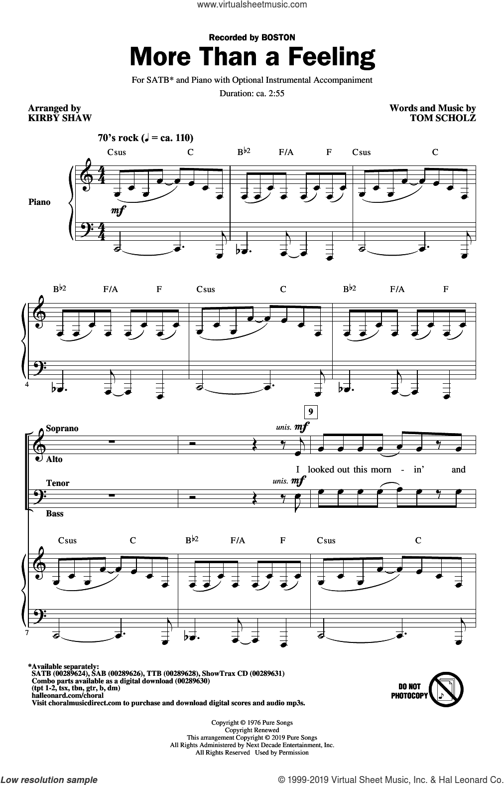 More Than a Feeling (arr. Kirby Shaw)