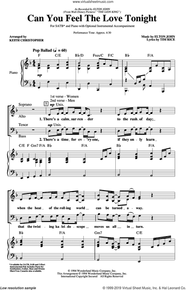 Can You Feel The Love Tonight (from The Lion King) (arr. Keith Christopher)