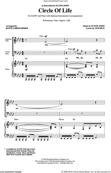 Circle Of Life (from The Lion King) (arr. Keith Christopher)