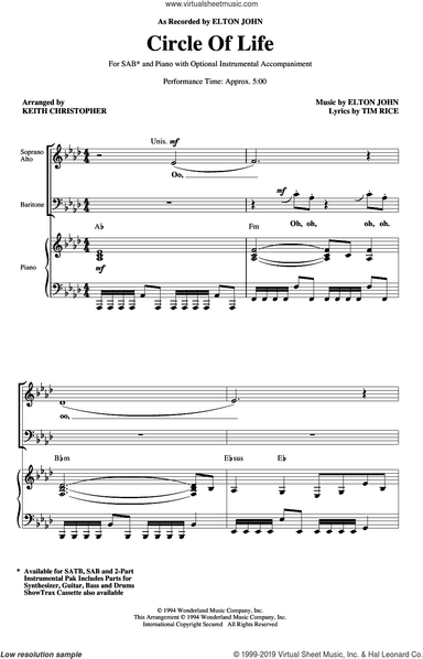 Circle Of Life (from The Lion King) (arr. Keith Christopher)