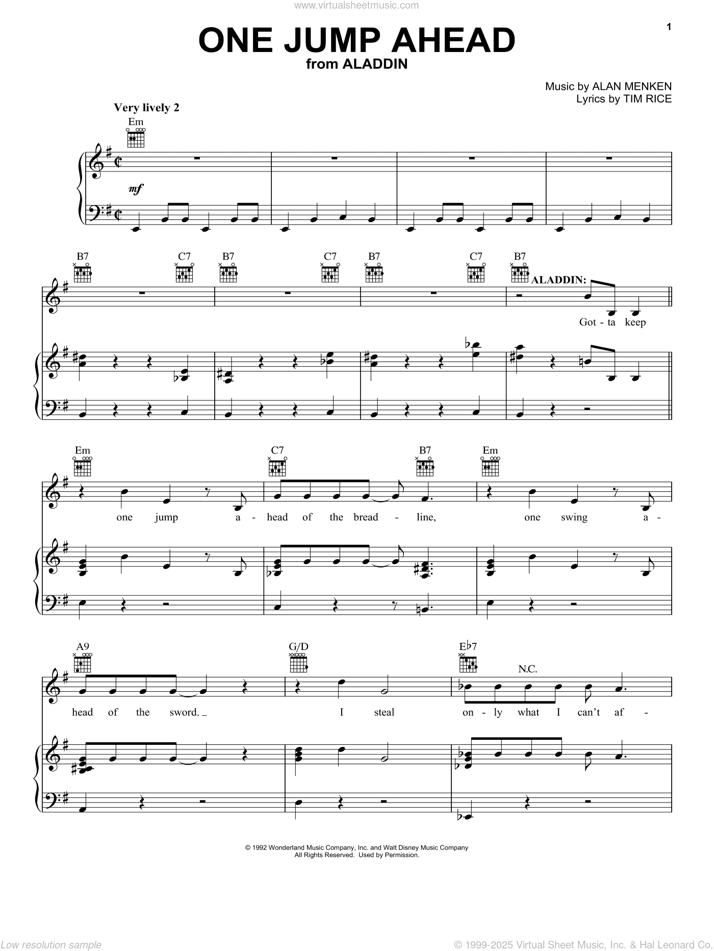One Jump Ahead (from Aladdin)