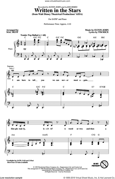 Written In The Stars (from Aida) (arr. Mac Huff)