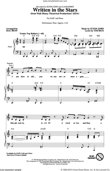 Written In The Stars (from Aida) (arr. Mac Huff)
