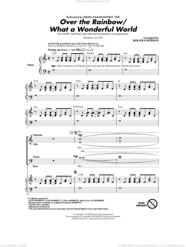 Over The Rainbow/What a Wonderful World (arr. Roger Emerson)