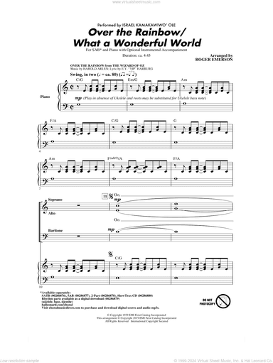 Over The Rainbow/What a Wonderful World (arr. Roger Emerson)