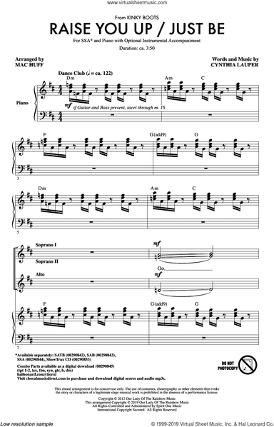 Raise You Up/Just Be (from Kinky Boots) (arr. Mac Huff)