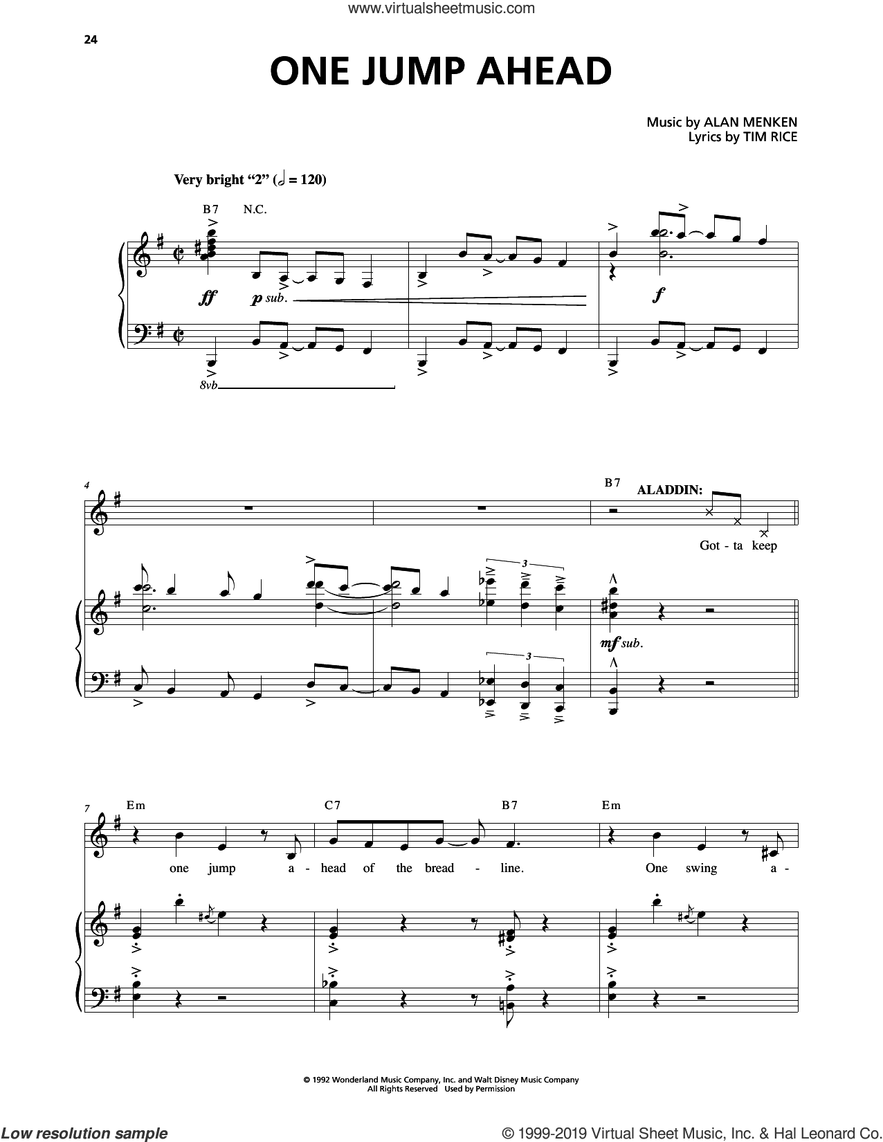 One Jump Ahead (from Aladdin: The Broadway Musical)