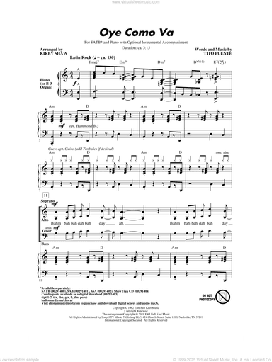 Oye Como Va (arr. Kirby Shaw)