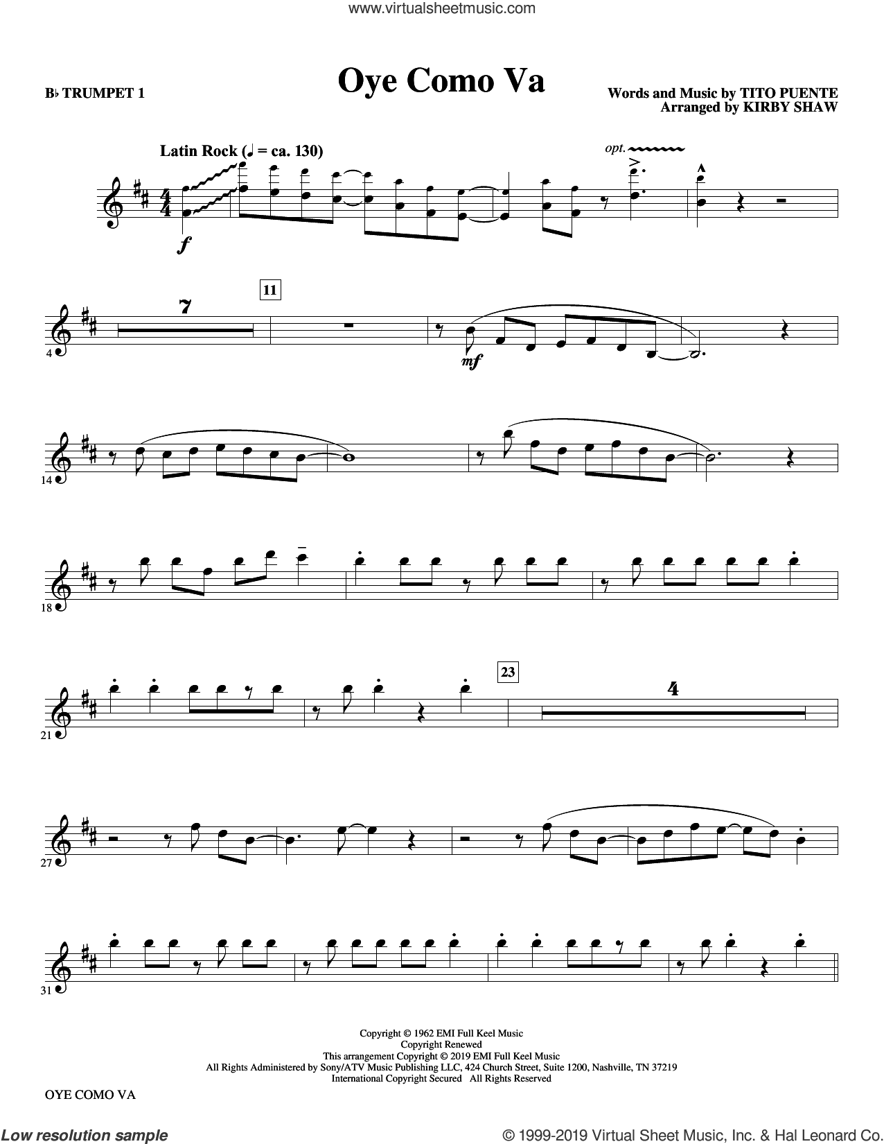 Oye Como Va (arr. Kirby Shaw) (complete set of parts)