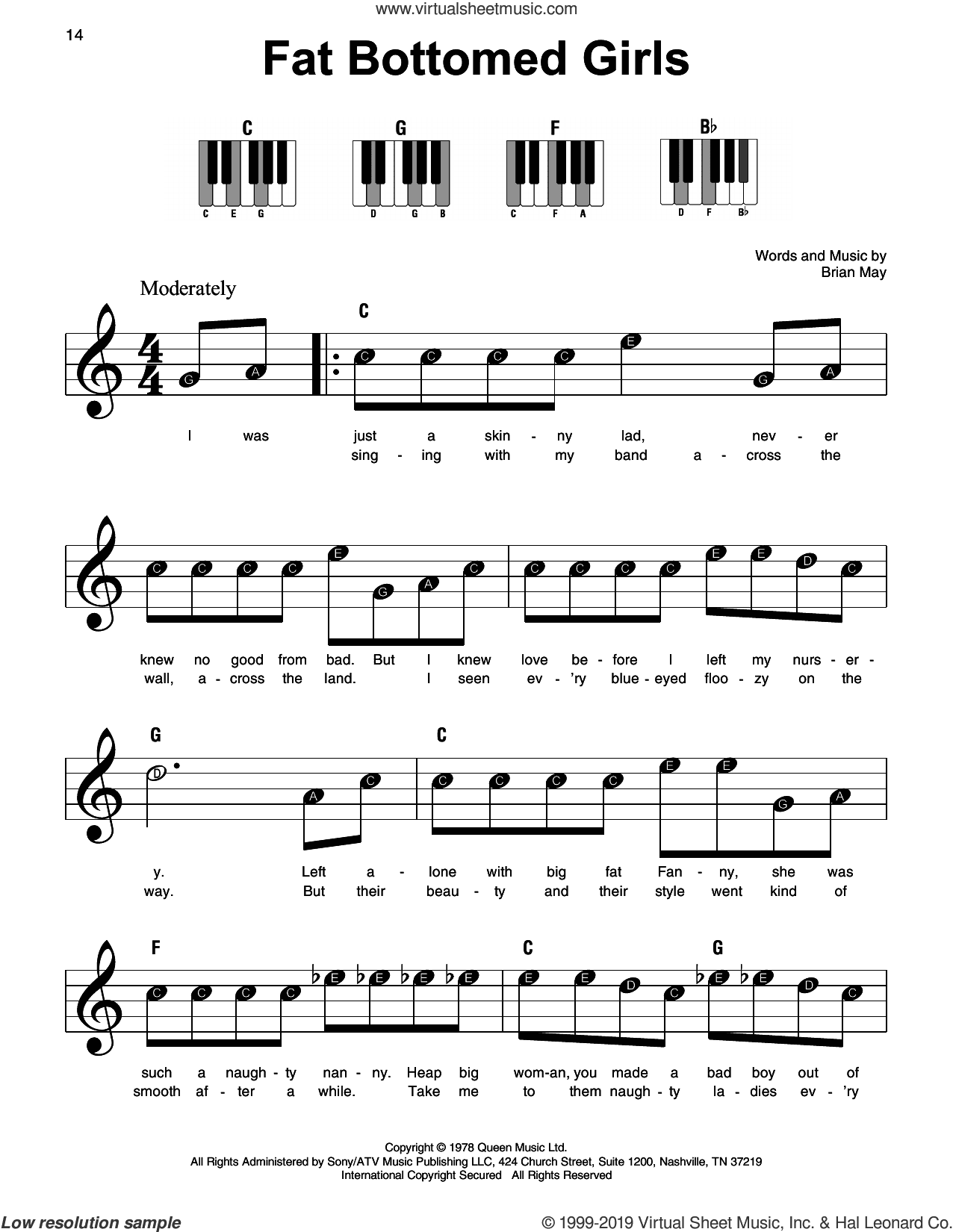 Fat Bottomed Girls, (beginner)