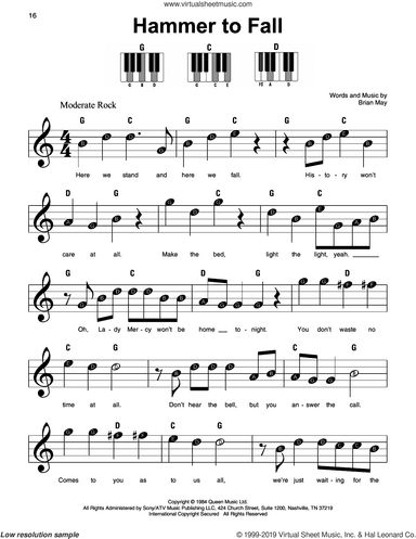 Hammer To Fall, (beginner)