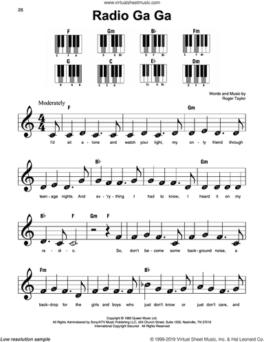 Radio Ga Ga, (beginner)