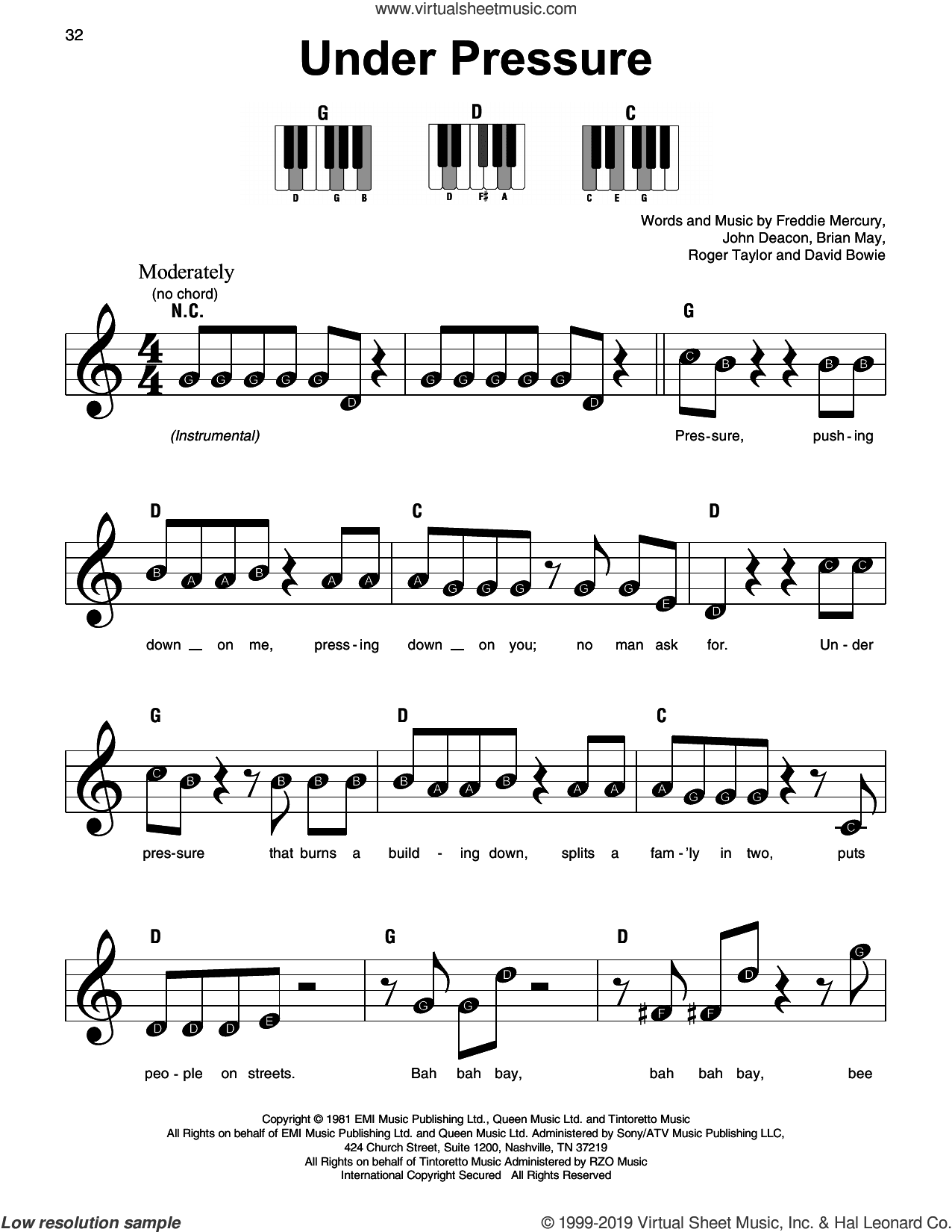 Under Pressure, (beginner)