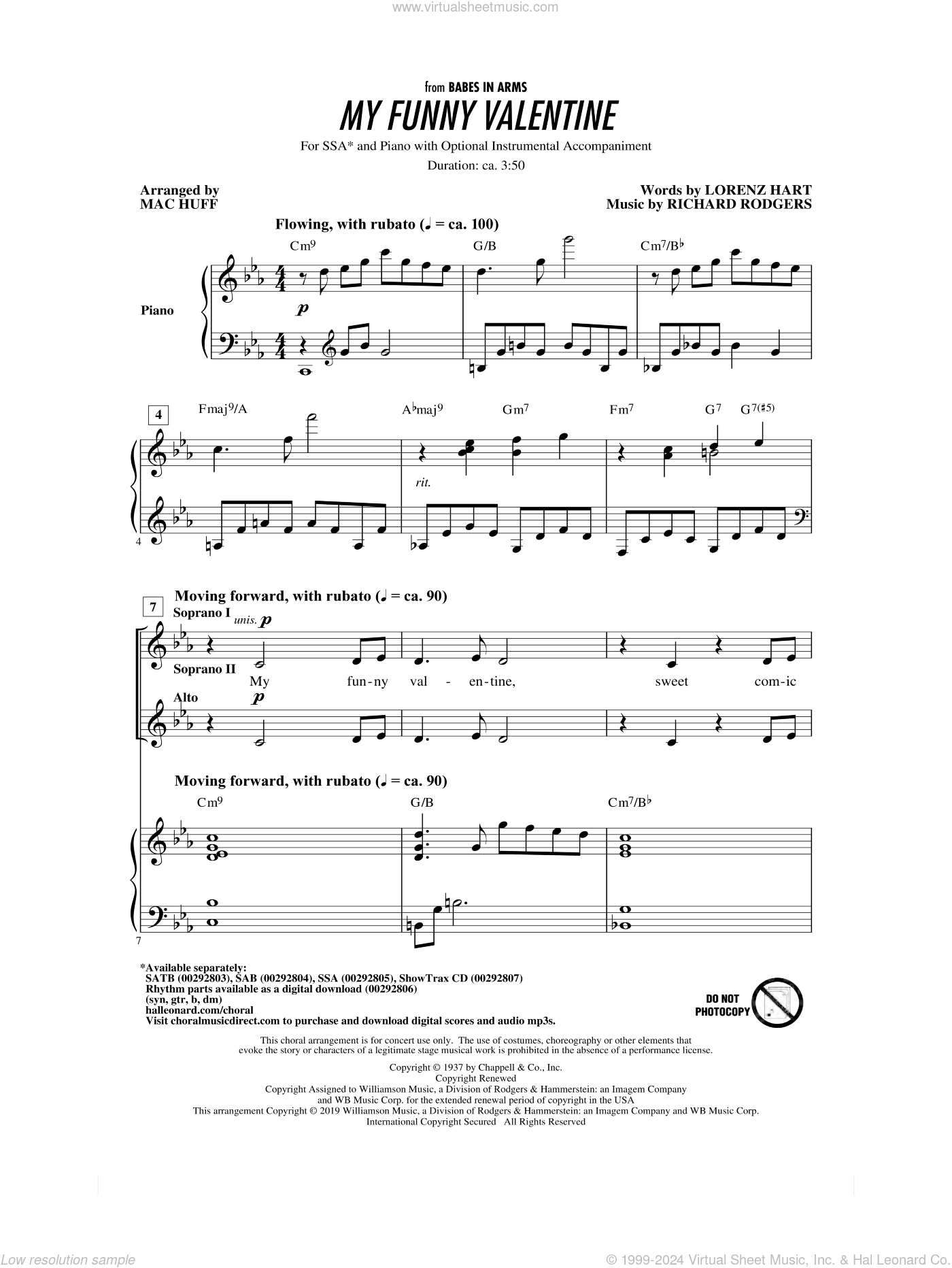 My Funny Valentine (arr. Mac Huff)