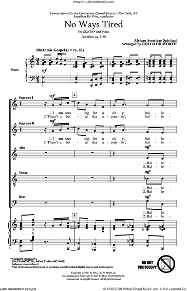 No Ways Tired (arr. Rollo Dilworth)