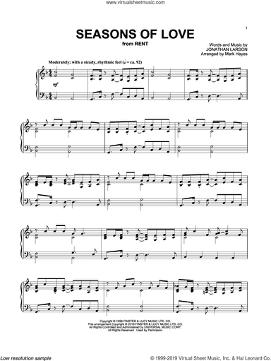 Seasons Of Love (from Rent) (arr. Mark Hayes)