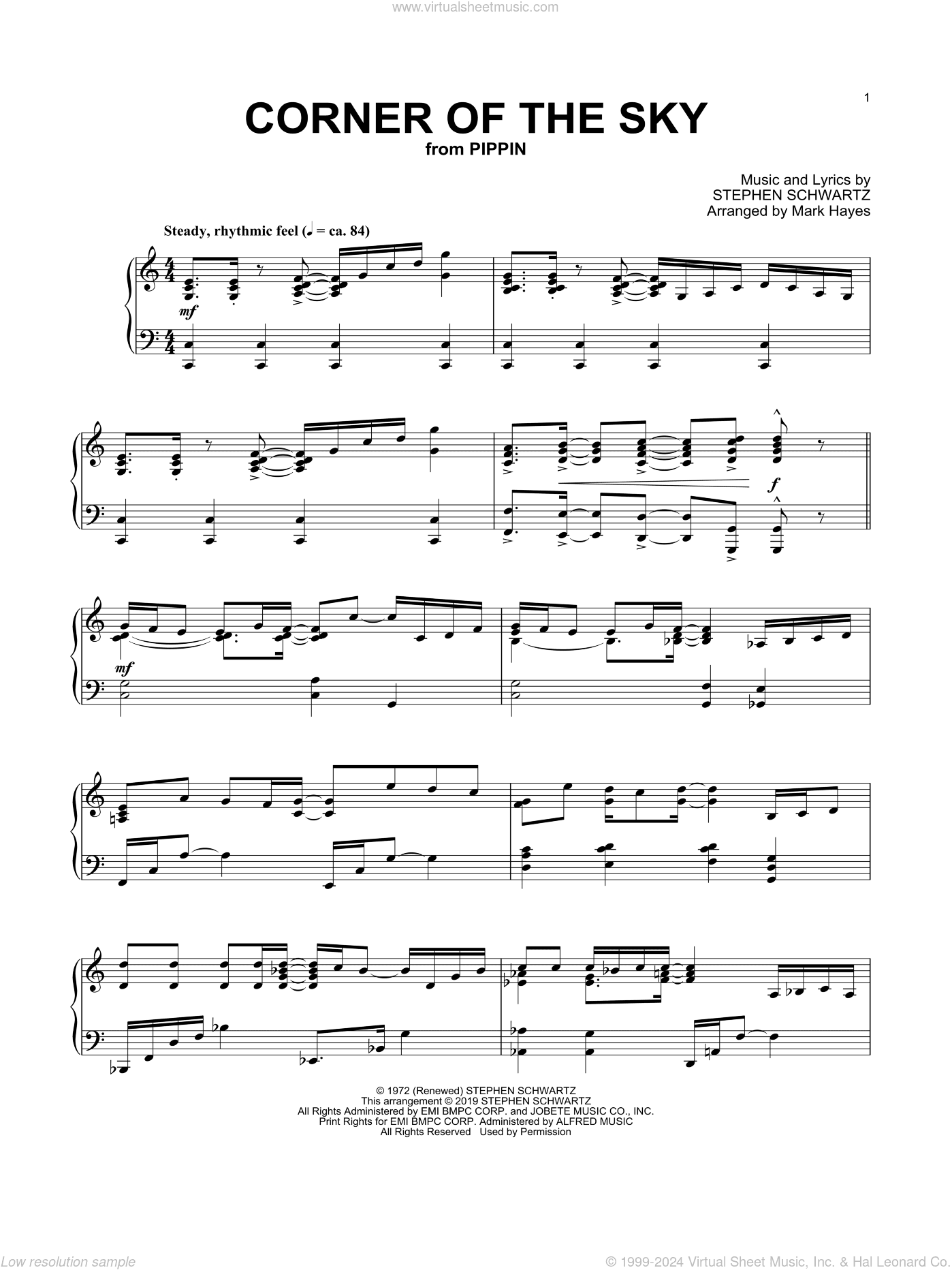Corner Of The Sky (from Pippin) (arr. Mark Hayes)
