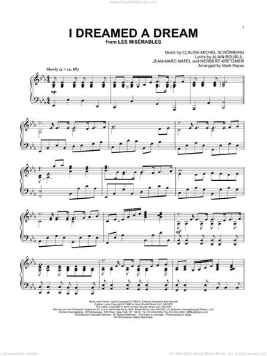 I Dreamed A Dream (from Les Miserables) (arr. Mark Hayes)