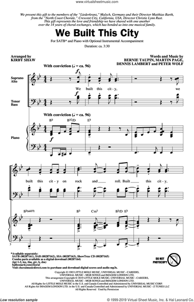 We Built This City (arr. Kirby Shaw)